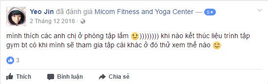 Đánh giá phòng tập Micom Fitness & Yoga Center
