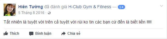 Đánh giá phòng tập H-Club Gym & Fitness