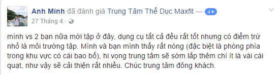 Đánh giá phòng tập MaxFit