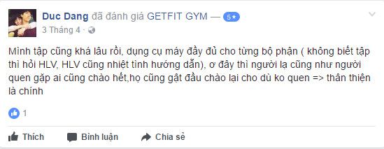 Đánh giá phòng tập Getfit & Yoga