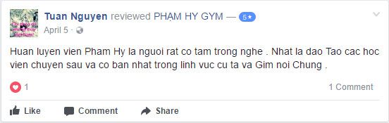 Đánh giá phòng tập Phạm Hy Gym
