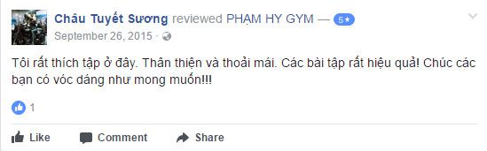 Đánh giá phòng tập Phạm Hy Gym