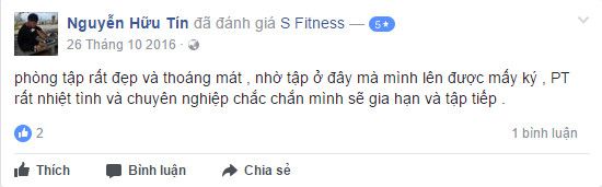 Đánh giá phòng tập S Fitness Hoàng Việt