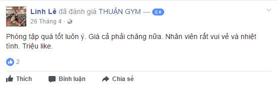 Đánh giá phòng tập Thuận Gym