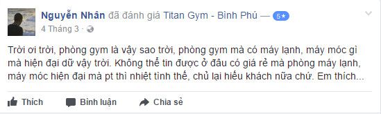 Đánh giá phòng tập Titan Gym Bình Phú