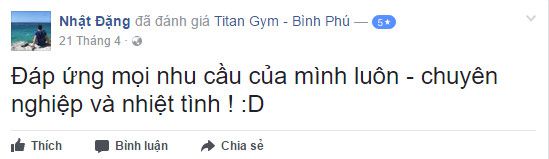 Đánh giá phòng tập Titan Gym Bình Phú