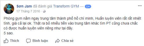 Đánh giá phòng tập Transform Gym