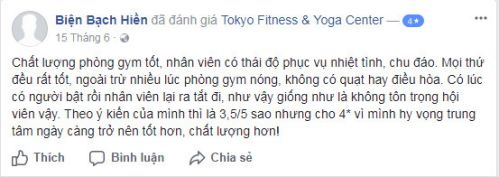 Đánh giá phòng tậpTokyo Fitness & Yoga Center Trường Chinh, Quận Đống Đa