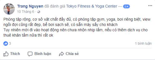 Đánh giá phòng tập Tokyo Fitness & Yoga Center Trường Chinh, Quận Đống Đa