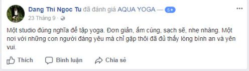 Đánh giá phòng tập Phòng tập Aqua Yoga, Hồng Lĩnh, Quận 10